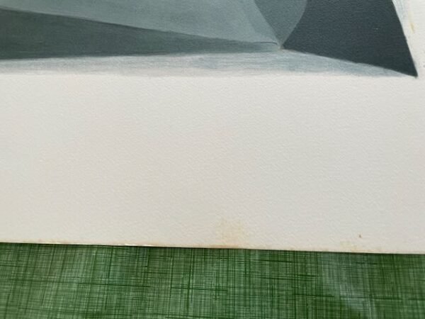 Bottom edge of Picasso lithograph with visible foxing mark