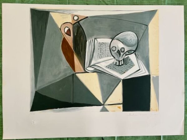 Signed Picasso lithograph – Skull and Book full artwork image