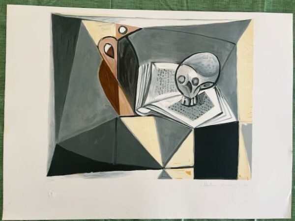 Picasso Skull and Book lithograph – full print with estate seal and signature